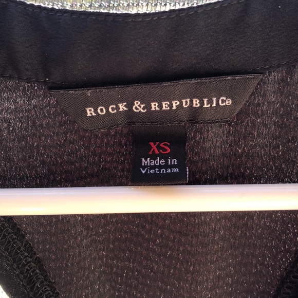 Rock & Republic black satin type material tank top. Size XS. Very cute - Picture 2 of 3